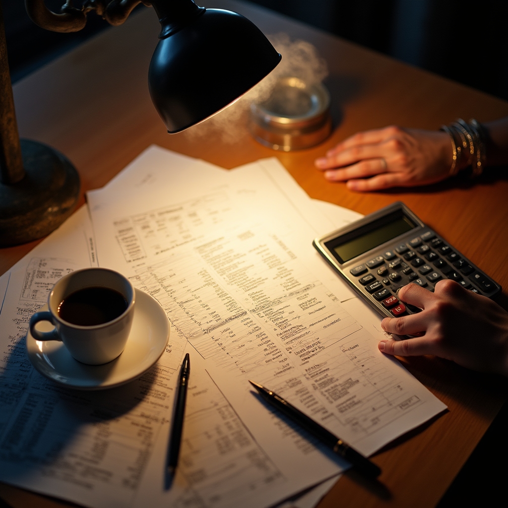Documentos y calculadora sobre un escritorio relacionados con obligaciones impositivas